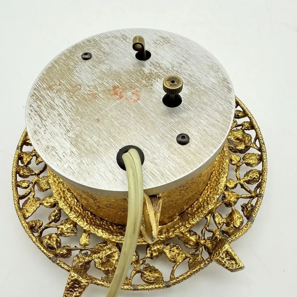 Matson 24K Gold Plated Rose Electric Clock Vintage Ornate Table Clock Working